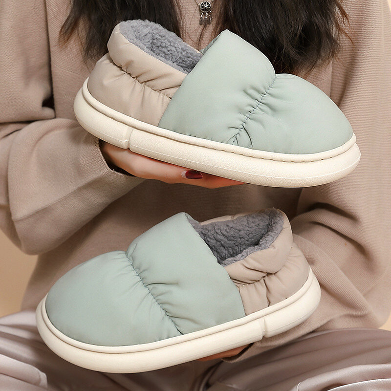Damskie buty zimowe ciepłe puchowe buty utrzymuj ciepłe grube platformy para męskie kapcie domowe kapcie dla kobiet miękka przytulna obuwie damskie