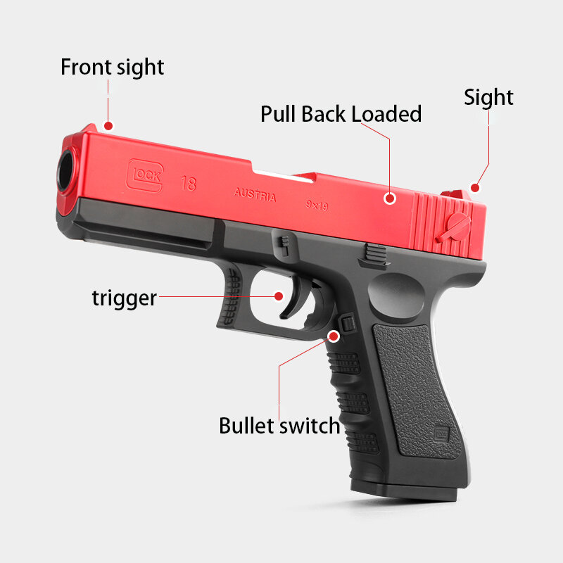 Nouveau pistolet de lancement de coquille en plastique EVA, jouet à balles souples, lanceur d'éjection manuel, modèle de jeu d'extérieur pour enfants garçons adultes, cadeau