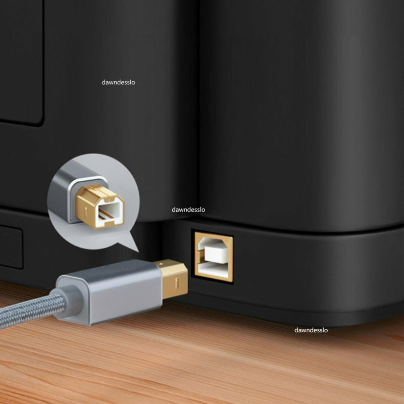USB C إلى USB B 2.0 كابل الطابعة مضفر طابعة الماسح الضوئي لإبسون HP كانون Brother ماك بوك برو سامسونج ميدي كونترول كابل