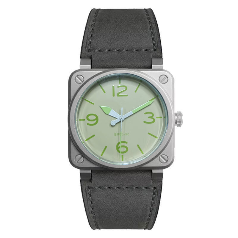 Luxury Men Watches BR Brand Leather Quartz Watch Fashion Sport Men's Square Wristwatch for Men Clock Male Relogio Masculino