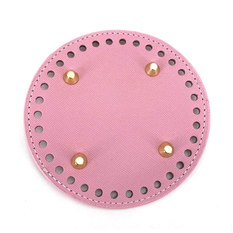 12*12cm Round Bag Bottom For Knitting Bag PU Leather Wear-resistant Bag Bottom With Holes Wholesale Bag Accessories For handbags