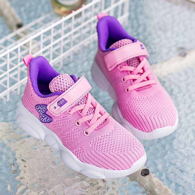 รองเท้าเด็ก2022ฤดูร้อนเด็ก Tenis สาวรองเท้าผ้าใบกีฬาผีเสื้อ Non-Slip Breathable Mesh Casual รองเท้าฟรีการจัดส่ง