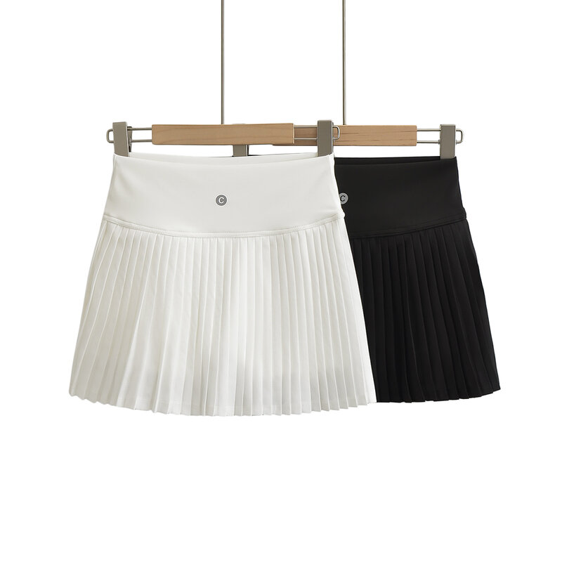 Mini-saia vintage linha A feminina, cintura alta, monocromática, nova moda, 2023