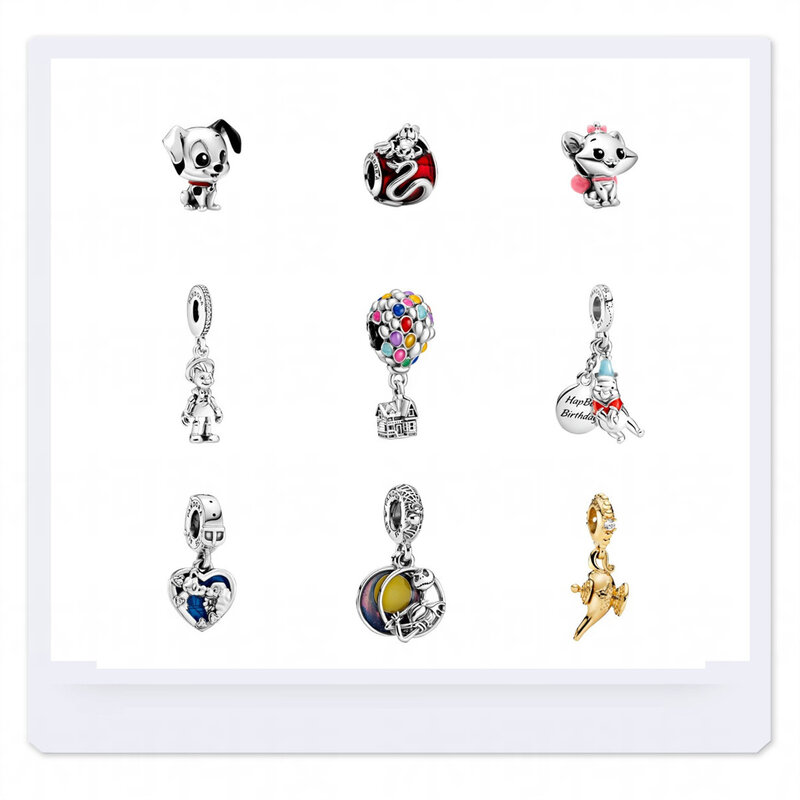 2022 Pandora ювелирные изделия из стерлингового серебра 925 оригинальные бусины из серии Disney Винни Аладдин подходят для браслета DIY