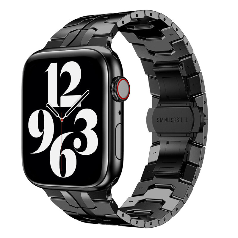 Tali Baja Tahan Karat untuk Apple Watch Band 7 45Mm 41Mm Gelang Jam Tangan Seri IWatch 6 5 4 SE 44Mm 42Mm 40Mm 38Mm Korea
