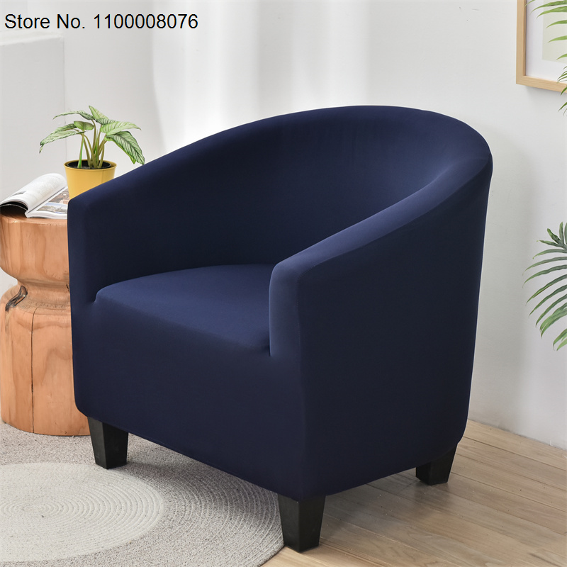 Effen Kleur Fauteuil Couch Cover Relax Stretch Single Seater Bad Club Sofa Hoes Voor Woonkamer Elastische Cover Wasbare