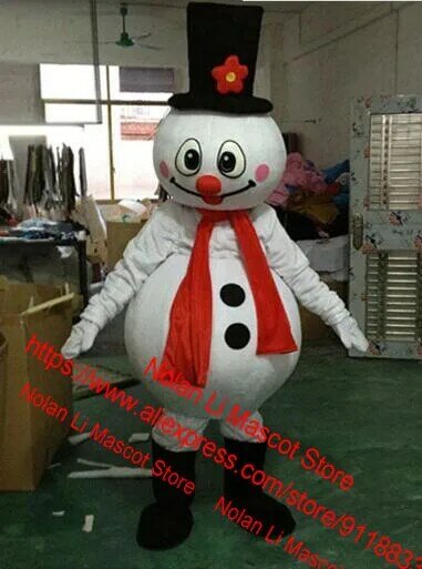Christmas Snowman Mascot Costume Set, Desenhos animados, Halloween, Birthday Party, Role Play, Holiday Gift, Tamanho adulto 150, Venda quente
