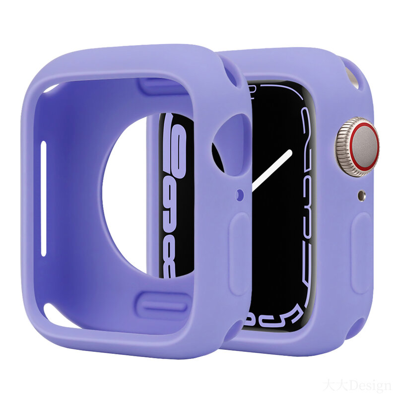 Funda de silicona suave para Apple Watch Series 7/6/5/4/3/SE/2, Protector de parachoques de Tpu delgado para iWatch, 38MM, 40, 41MM, 42, 44, 45MM