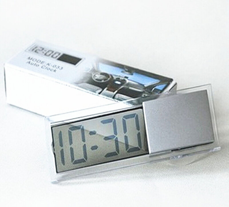 2 in 1 Mini orologio elettronico per auto digitale orologio per auto orologio trasparente di alta qualità con batteria a bottone AG10 a ventosa spedizione gratuita