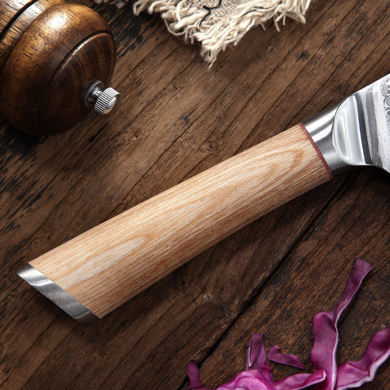 Нож для резки, 8 дюймов, дамасский нож, кухонный нож, острый японский нож сантоку, профессиональный Кливер, премиум-класса, нож для нарезки
