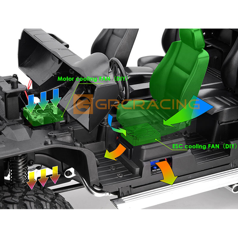 GRC ภายในชุด6X6 Emulation ในควบคุมที่นั่ง Retrofit สำหรับ1/10 RC Crawler รถ Traxxas Benz TRX4 G500 TRX6 g63ชิ้นส่วน Diy