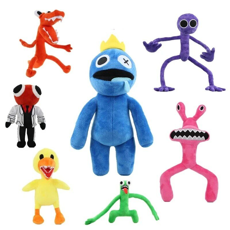 Mainan Mewah Teman-teman Pelangi Boneka Karakter Permainan Kartun Kawaii Boneka Hewan Lembut Monster Biru untuk Hadiah Natal Anak-anak