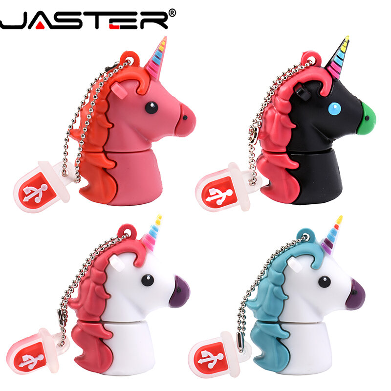 Jaster pendrive de cavalo, usb 2.0, de hipocampo, fofo, unicórnio, real, 4g, 8g, 16g, 32g, 64gb