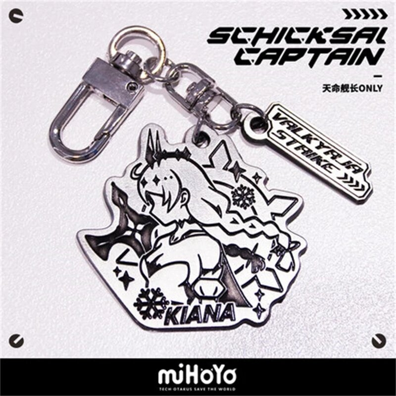 Pendentif décoratif en métal pour kporte-clés, personnage de dessin animé Honkai Impact 3, série Valkyrja strike, visage latéral COSPLAY, cadeau