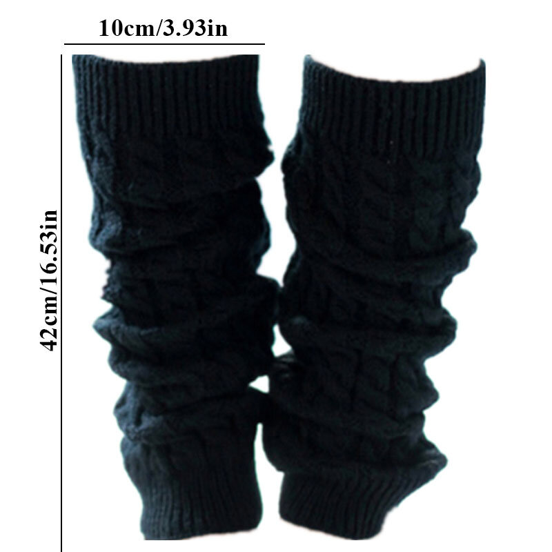 Calcetines altos hasta la rodilla para mujer, cubierta de pie de punto, patrón de giro de masa frita en forma de 8, invierno, 1 par
