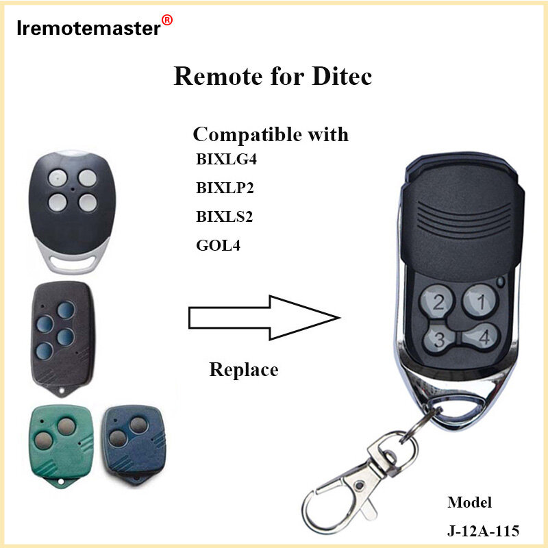 Untuk Garasi DITEC Remote Control Ditec BIXLS2 BIXLP2 GOL4 BIXLG4 Kode Bergulir Garasi Remote 433MHz Pembuka Kode Tetap