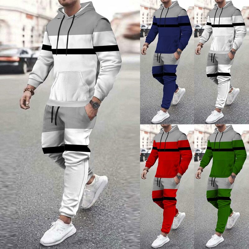 Fashion Hoodie Sportswear New Men's Clothes Jogging Casual Sportswear Men's Running Sports Suit + Pants 2-piece Set