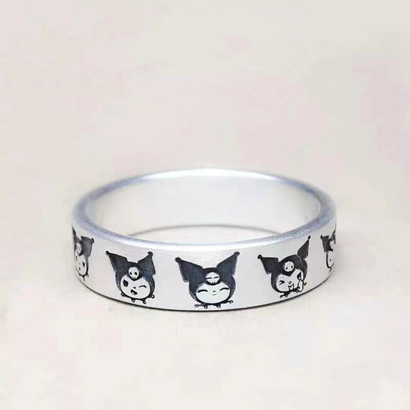 Hello Kitty Kulomi – bague de Couple plaquée argent 925, anneau unisexe, joli motif de personnage de dessin animé, taille réglable, cadeau pour petite amie