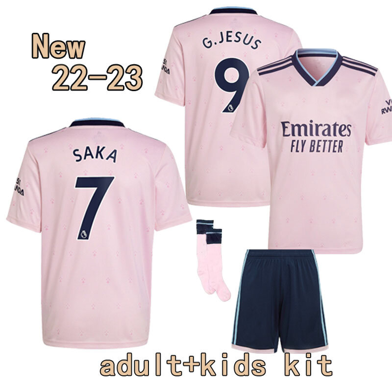 3RD adultes kit 22 23 Arsenales chemise G. Jésus SMITHROWE LACAZETTE SAKA nouveau 2023 L'arsenal 3RD Top Qualité enfants kit chemise