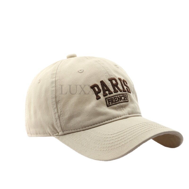 여성과 남성을 위한 새로운 코튼 야구 모자, 캐주얼 바이저 스냅 백 자수 편지 파리 여름 유니섹스 단색 태양 모자