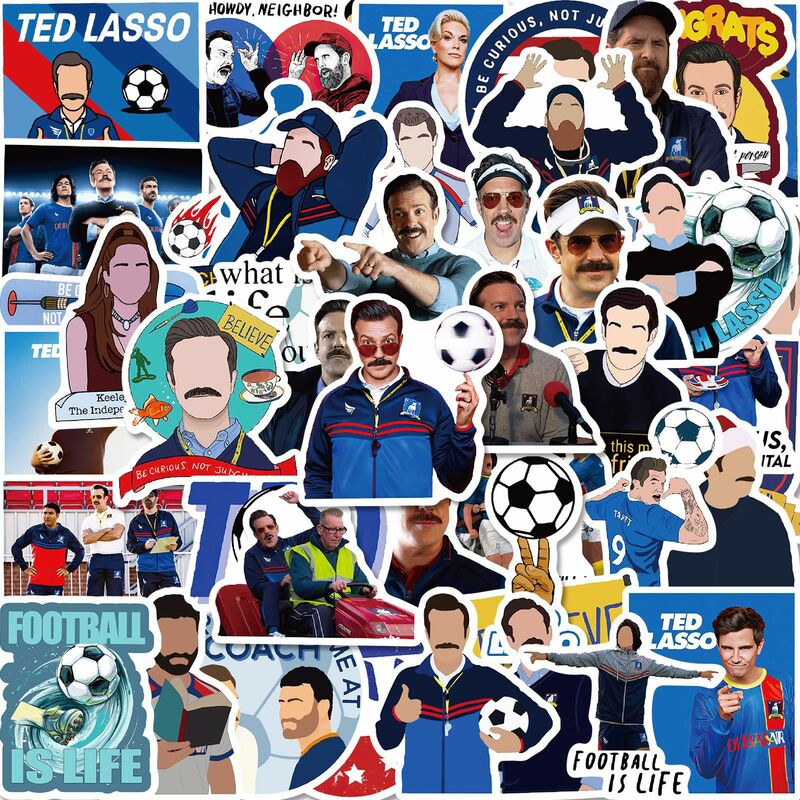 10/30/50 шт. смешанные Мультяшные наклейки с изображением героев мультфильма «Тед лассо» для ТВ-шоу, граффити, наклейки для багажа «сделай сам», для скейтборда, яркие наклейки, игрушки F5