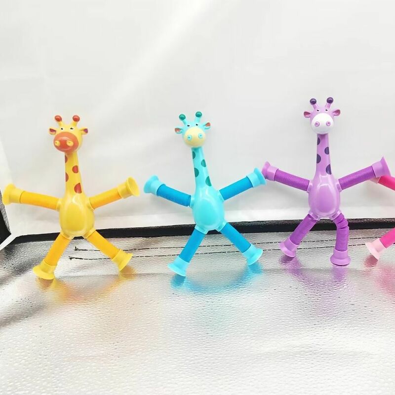Giraffe Pop Rohre Sensorischen Spielzeug Tier Sucker Montiert Pädagogisches Spielzeug Stretch Rohr für Kind Erwachsene Stress Relief Spielzeug