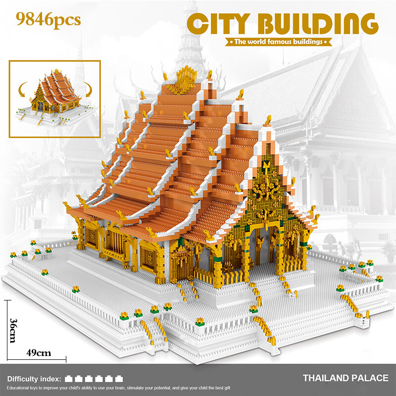 16229PCS New challenge world famous 3D architectural complex building blocks adult high difficulty Chinese style model toy gift
