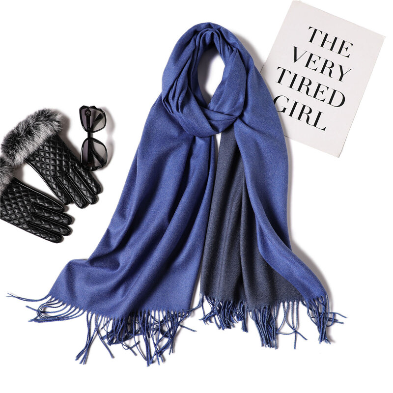2022 зимний имитационный кашемировый шарф для женщин однотонные женские толстые одеяла шали и палантины теплые хиджабы Пашмина бандана