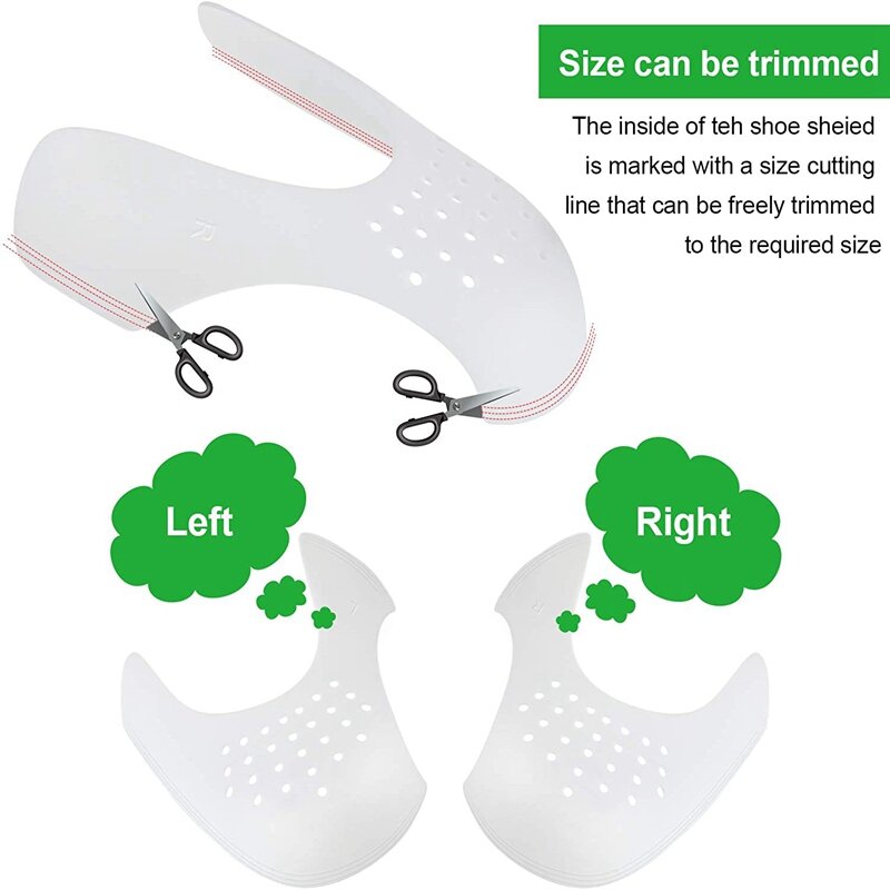 4Pcs Crease Protector Shoe Anti Crease Bending Crack Toe Cap Support Shoe Stretcher Lightweight Keeping Shield Sneakers