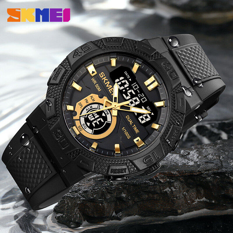 SKMEI orologio da uomo di lusso Dual Time cronometro cronografo moda Sport orologi da polso digitali impermeabile originale per regalo
