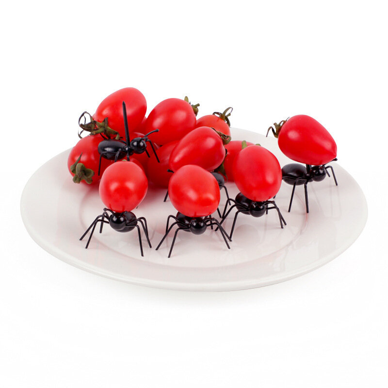 12 pçs formiga garfos decoração de festa animal picaretas comida para crianças criativo frutas forquilha reutilizável crianças lanche bolo sobremesa almoço picareta