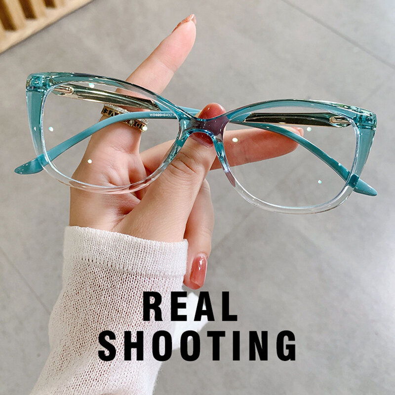 Stylish Blue Ray Blocking Glasses Full Frame Design Flat Lens Eyeglasses Flexible Metal Temple Lightweight NYZ Shop