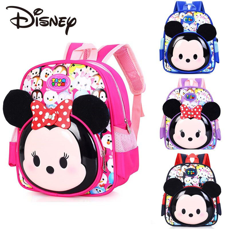 Disney nova minnie bolsa de ombro dos desenhos animados bonito meninos e meninas mochila marca luxo grande capacidade moda mala de viagem