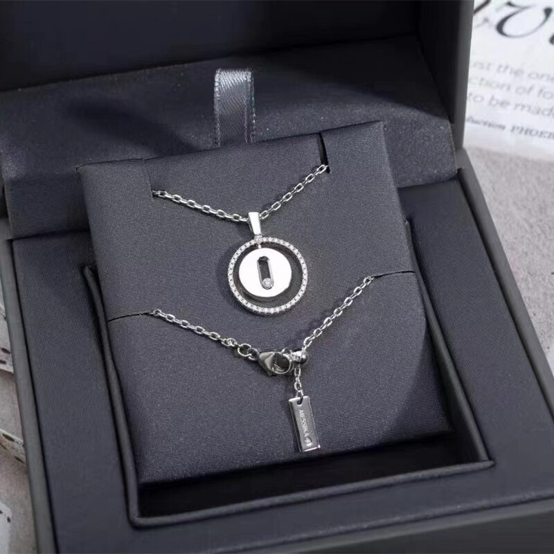 European Luxury Jewelry 925 Sterling Silver Original Design Logo Necklace Women Fashion Personality Party Clavicle Chain