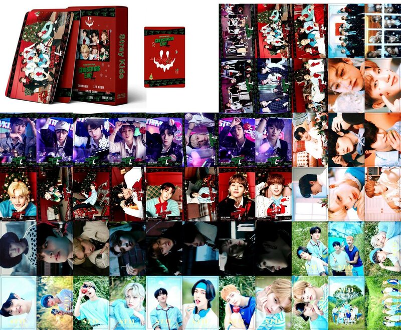 Kpop idol 55 pçs/set lomo cartões stray crianças ateez photocards foto cartão postal para fãs coleção