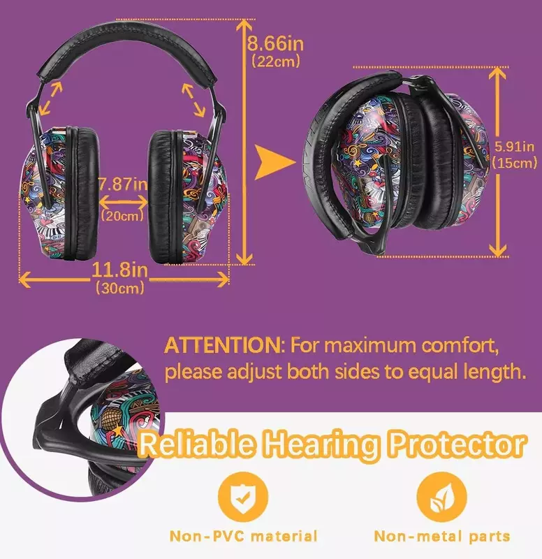 ZOHAN-orejeras de seguridad para niños pequeños, protección auditiva, orejeras ajustables con dibujos animados, reducción de ruido