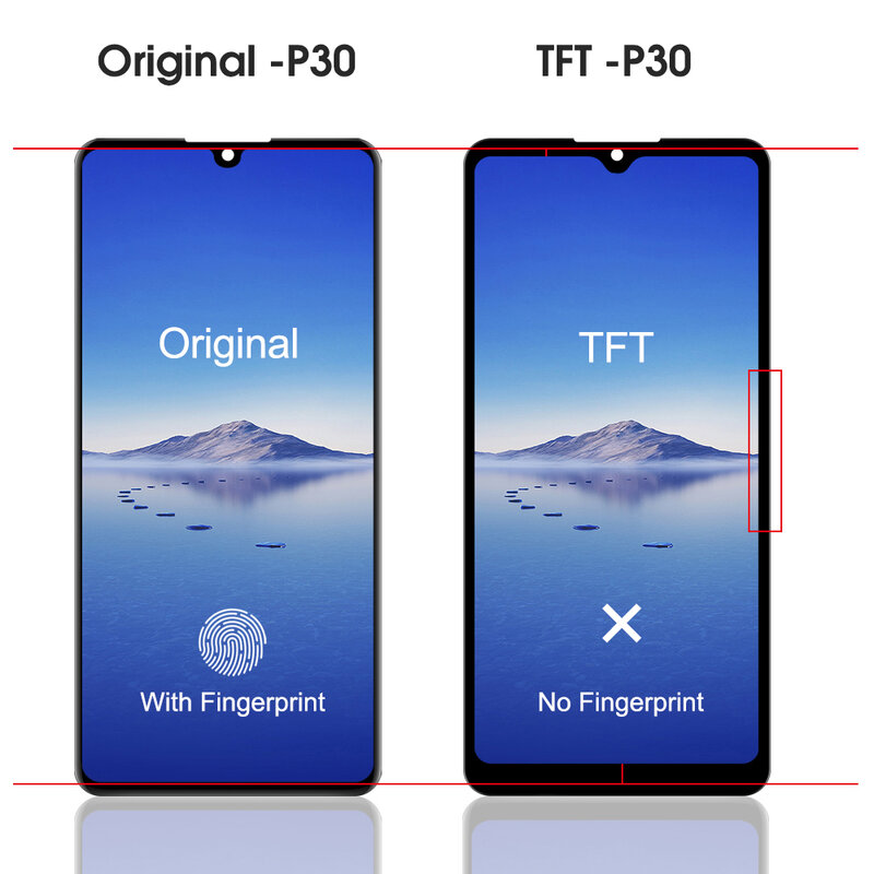 TFT สำหรับ Huawei P30 LCD Touch Digitizer สำหรับ Huawei P30 LCD ELE-L29 ELE-L09 ELE-AL00จอแสดงผล