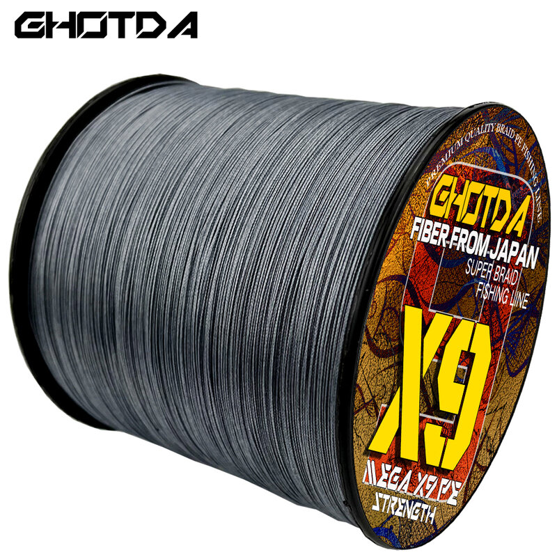 Ghotda-고품질 9 가닥 낚싯줄 20lb-100lb, 물린 방지 및 고밀도 꼰 낚싯줄 500m
