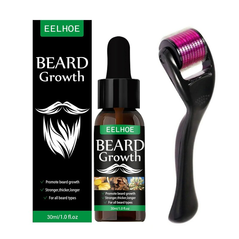 Eelhoe barba crescente óleo nutritivo hidratante spray cuidados com a barba espessamento fluido para promover o crescimento da barba