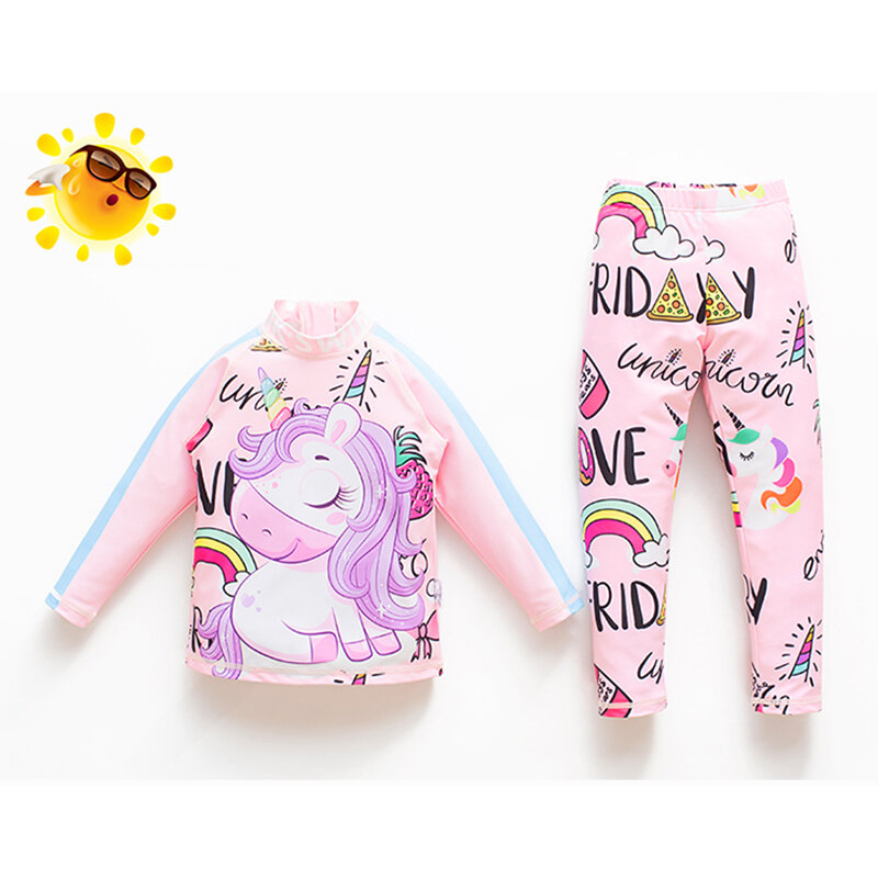 Bañador con estampado de unicornio para niños y niñas, traje de baño con estampado de unicornio para bebés de 4 a 12 años, traje de baño pequeño UV UPF50 +, ropa de playa 2022