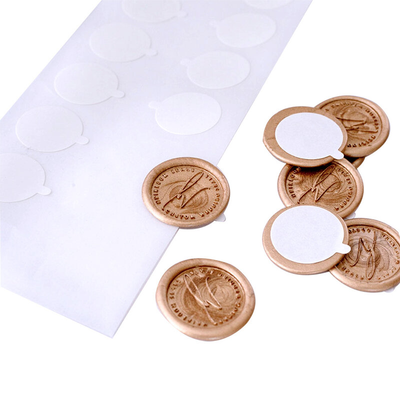 Discos de vedação de cera self, adesivos redondos de dupla face, para selo de selo de cera, 1/2 unidades