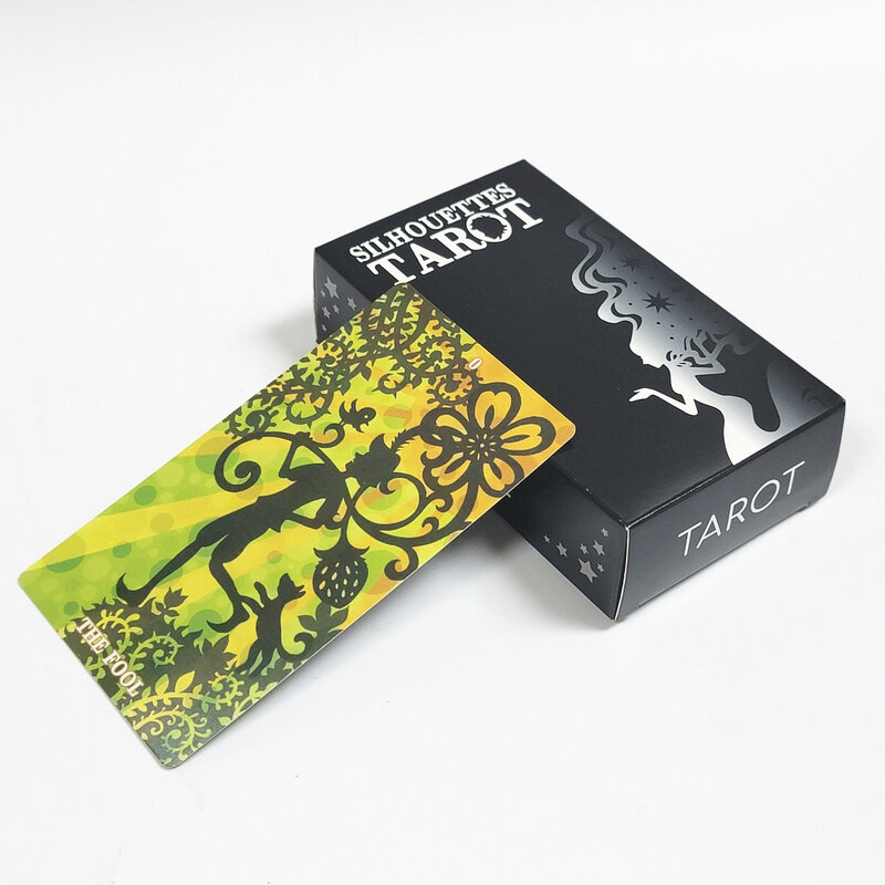 Neue 12X7 cm Silhouetten Tarot Neue Tarot Oracle Karten mit Reiseführer Tarot Deck Karte Spiel Tabelle Brettspiel