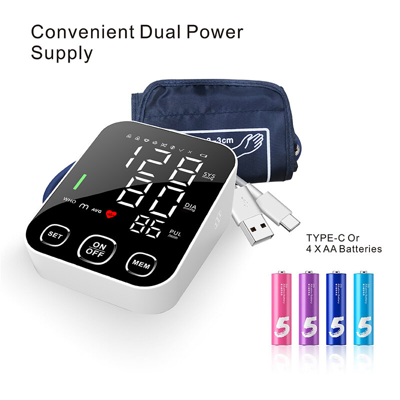 JUSTLANG Voice Medical BP Tonometer Blood Pressure Monitor Upper Arm Digital Irregular Pulse Heart Rate Tensiometer