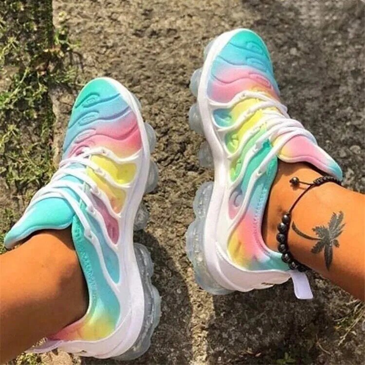 Scarpe Casual da donna alla moda di marca scarpe sportive arcobaleno scarpe basse da passeggio traspiranti calzature da corsa vulcanizzate da donna