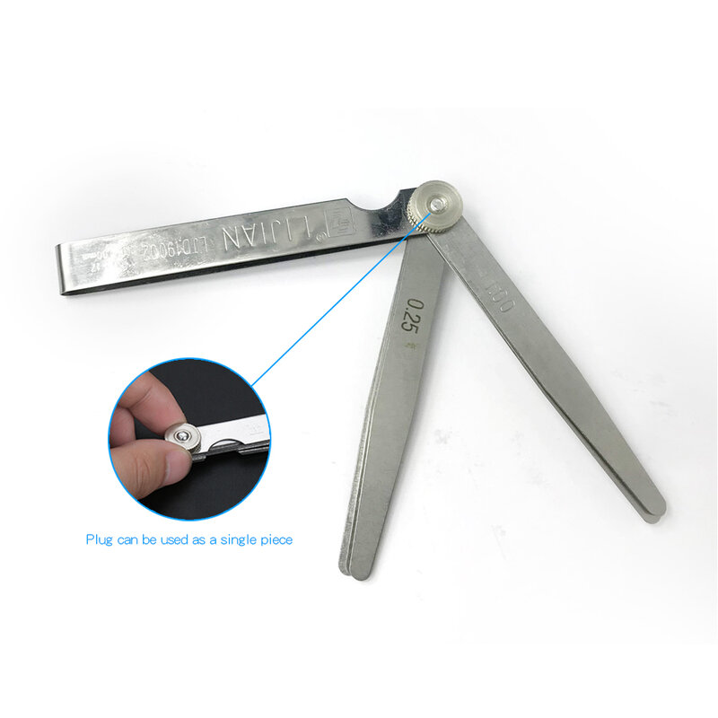 Calibrador métrico de 17 cuchillas, herramientas de medición de 0,02-1,00mm, de acero inoxidable, plegable, con relleno de huecos de espesor, 1 ud.