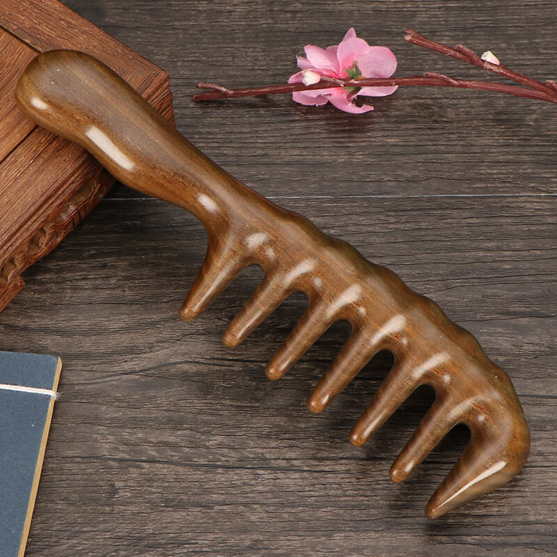 Wooden Massager Head Meridian Scrapping Massage Comb Scalp Acupuncture Stimulation Reflexology Muscle Relaxation Gua Sha Therapy