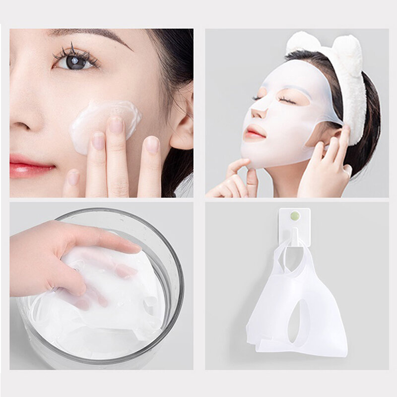 Full Cover Mask For Face 3D Design Lift Promote Mask Absorption Silicone Facial Skin Care Anti Wrinkle Firming Cover Tools