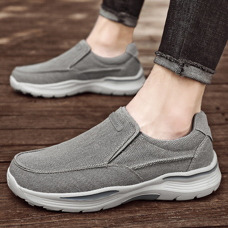 2021 New Men's Canvas Casual Shoes Slip-On Clunky Sneaker For Men Fashion Thick-Soled Dad Shoes Platform Sneakers Big Size 48
