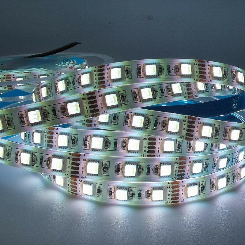 防水LEDストリップライト,12v smd5050 60 LED/m rgbcct,白色,5色in 1,ip20 ip65 ip67