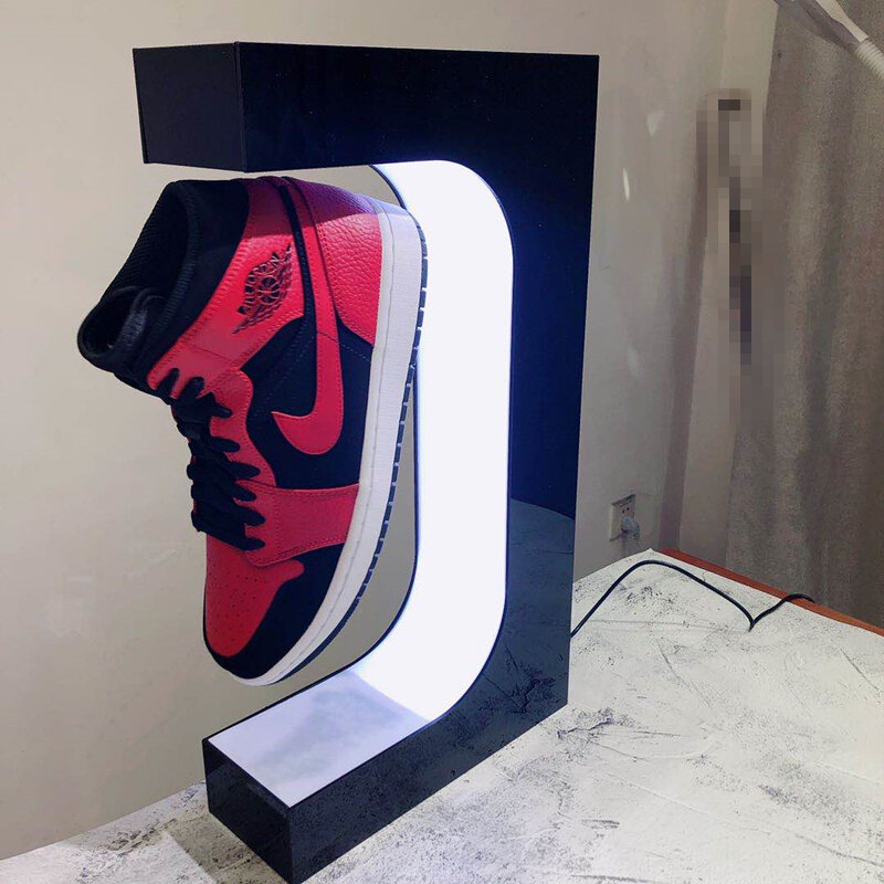 220 magnético 360 ° rotação display suporte de levitação led sapatos flutuantes sneaker suporte decoração para casa loja sapatos sneaker display stand